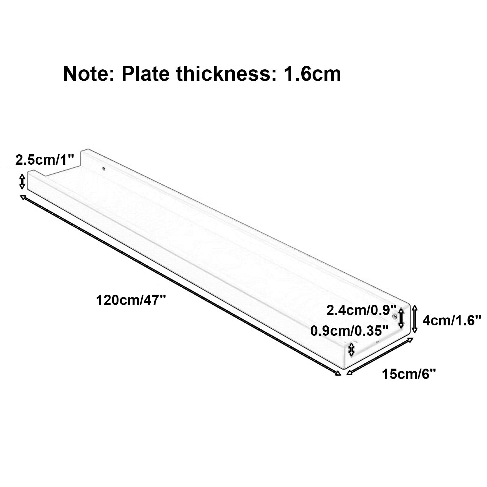 Mensole galleggianti per termosifone - Staffa a Parete da 30/60/90/120 cm, Elegante complemento d'arredo, Portata Massima 30 kg, Ideale per Soggiorno, Camera da Letto e corridoio (Giallo 120