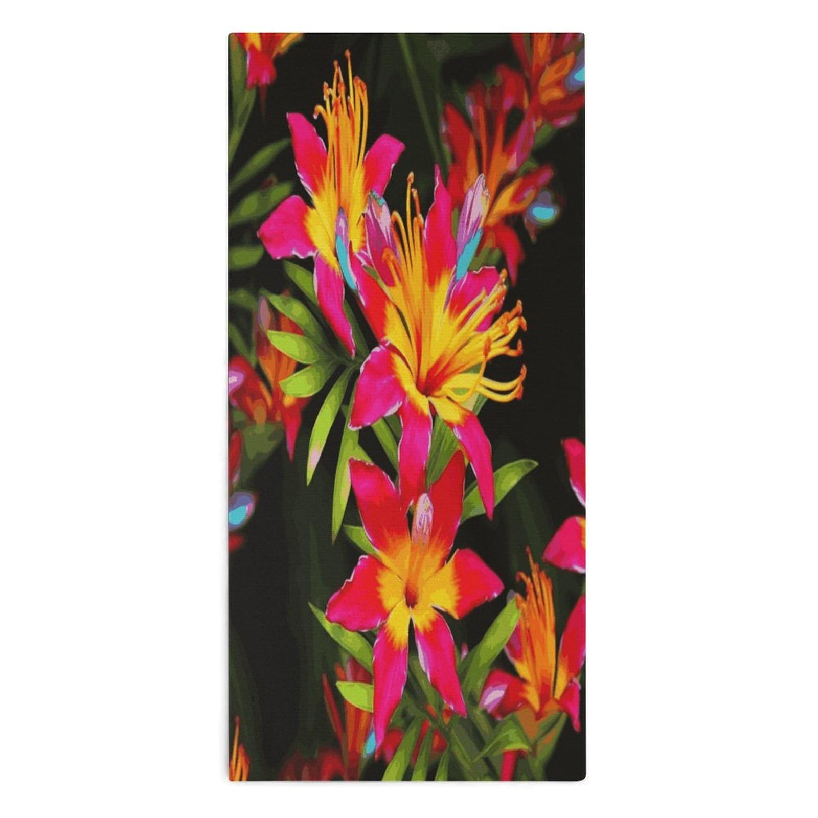 Btcowzrv Style Hawaiian Colorful Flower Bath Towel Beach Towels Shower Towel