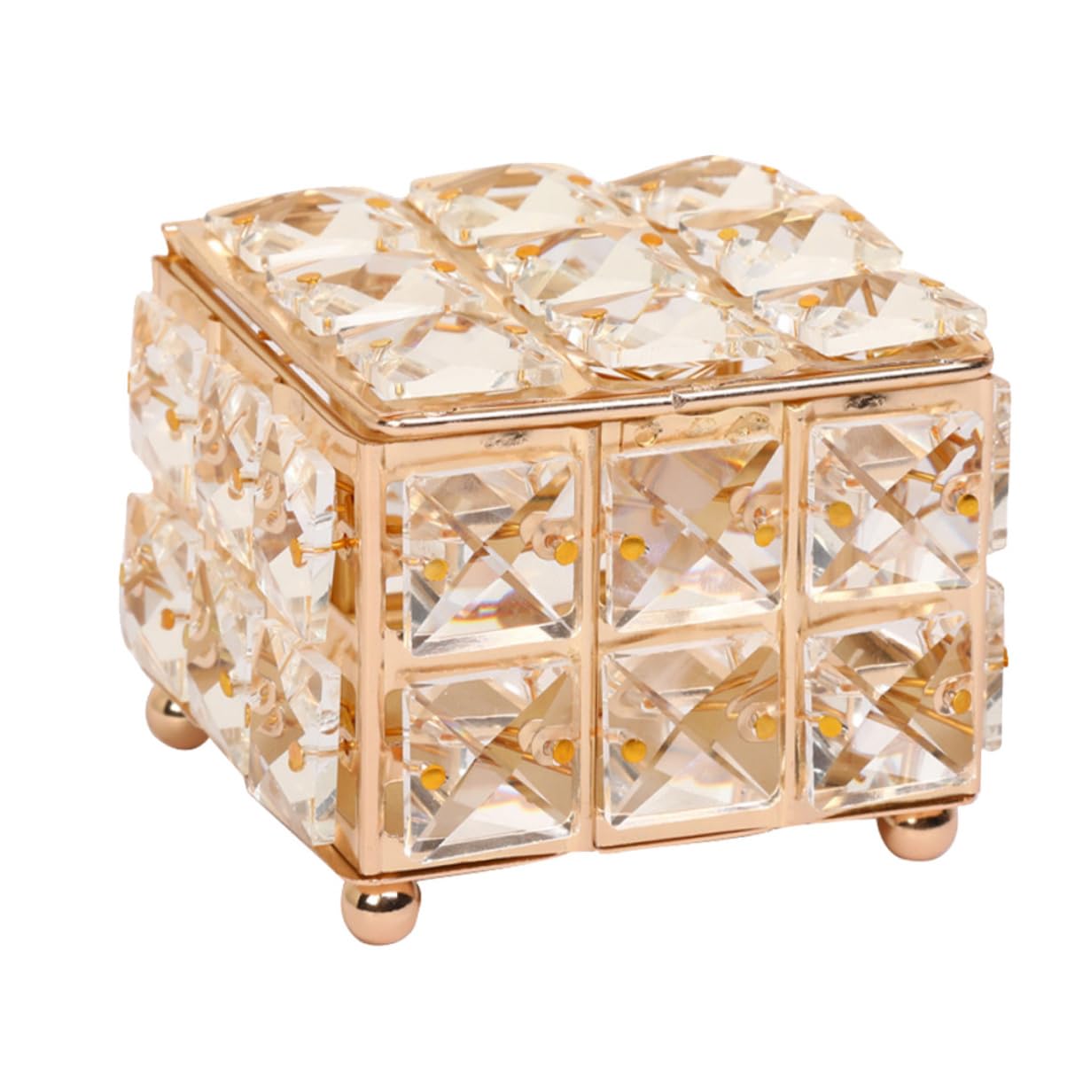 Boîte à bijoux carrée avec couvercle et organiseur de rangement VANZACK