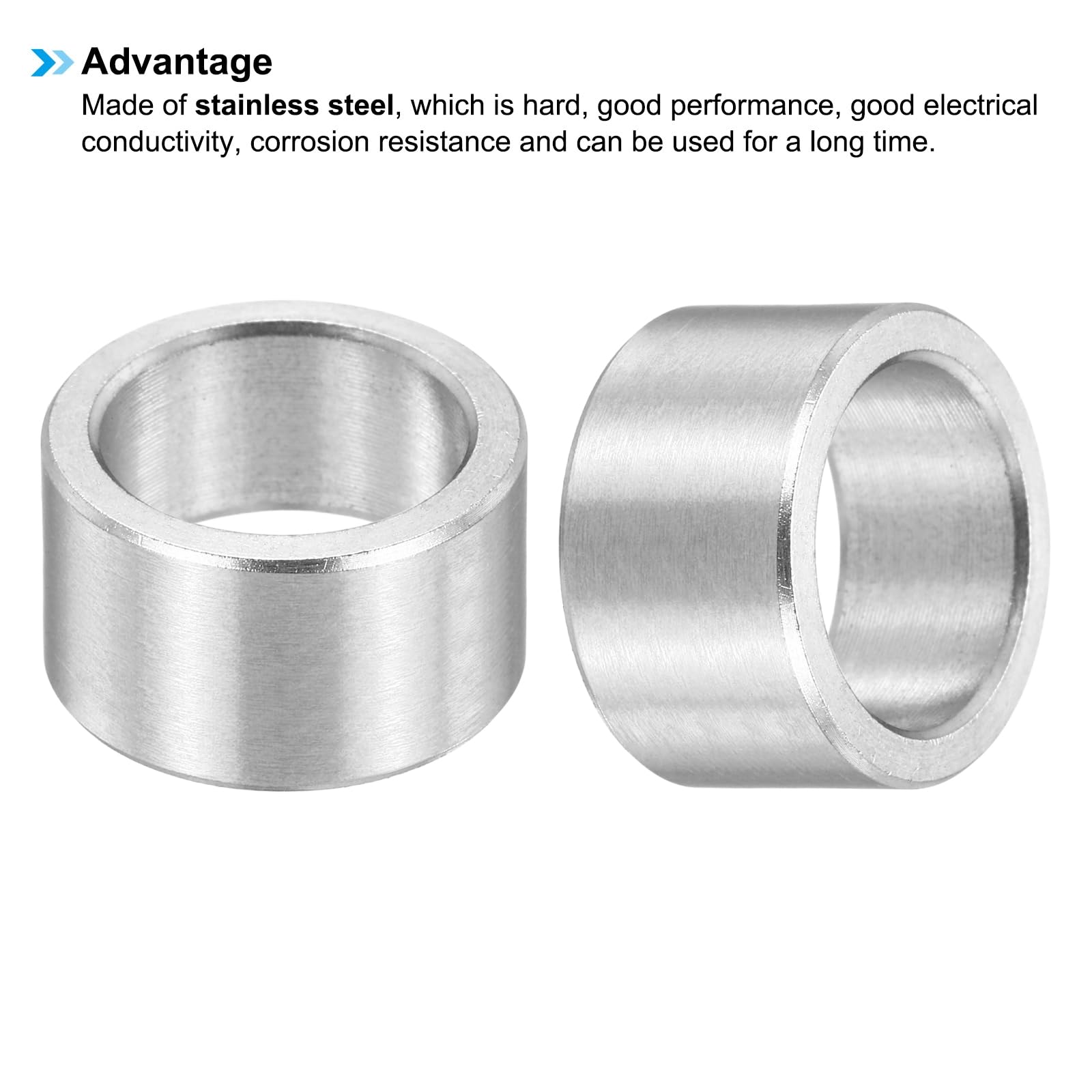 PATIKIL M12 Stainless Steel Spacers, 12Pcs Metal Spacer 12mm ID x 16mm OD x 10mm L Screw Standoff for 1/2" or M12 Screw - Image 4