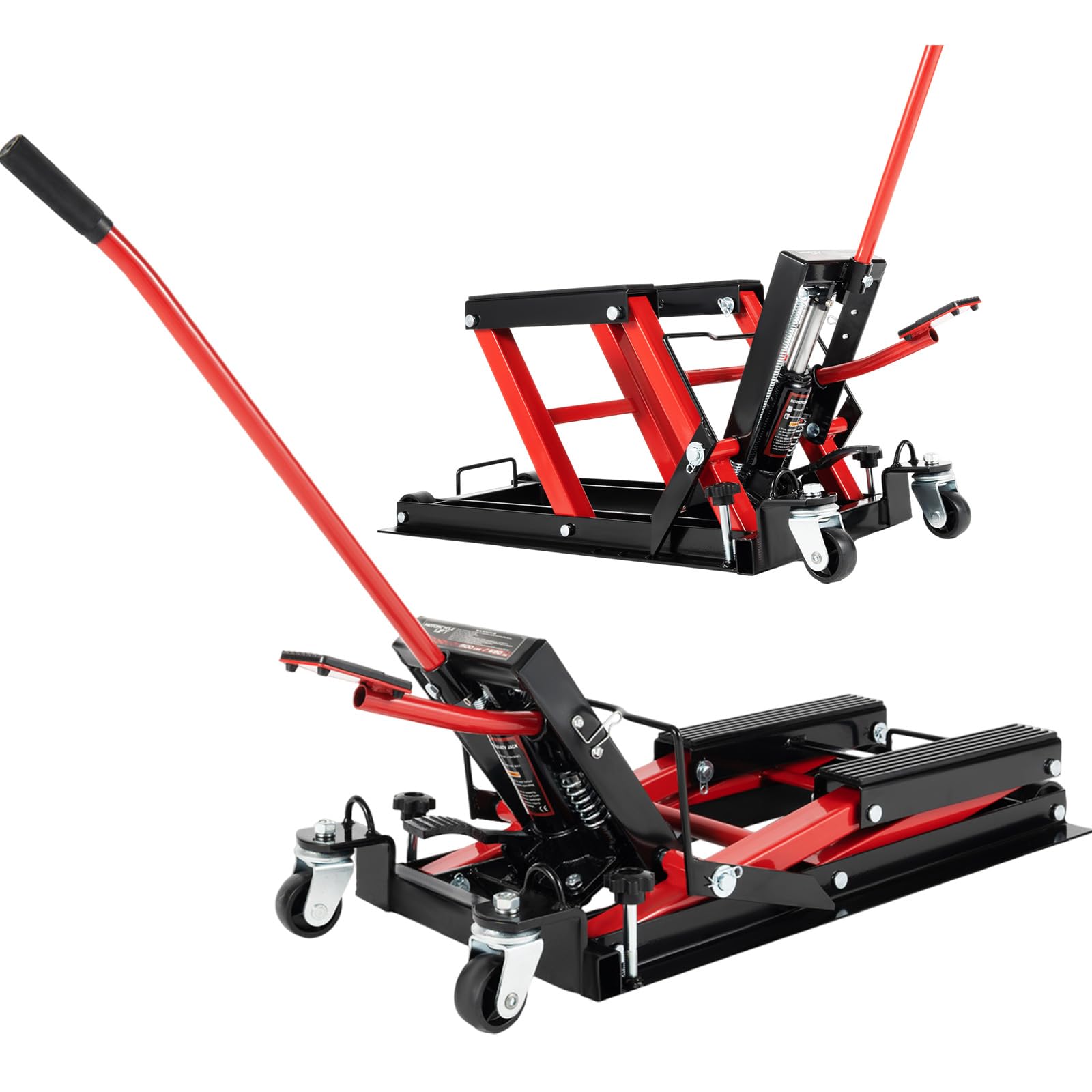 Elevador de Motocicleta de 680 kg, Plataforma elevadora de Moto, reparación de Aterrizaje, Soporte de Altura Ajustable de 11,5 – 37,5 cm, para ATV Quad hidráulico