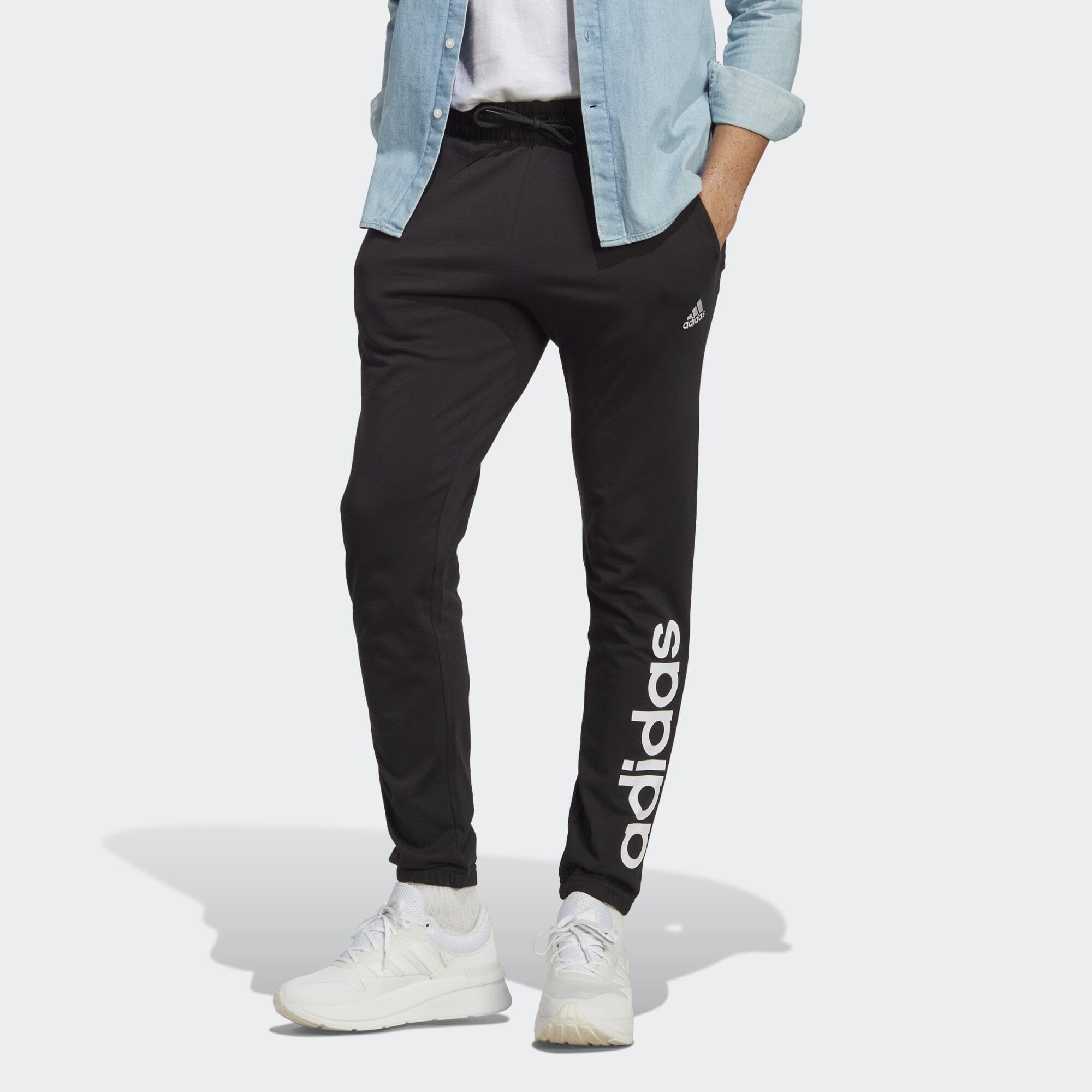 Adidas - Essentials Single Jersey Tapered Elasticized Cuff Logo Pants, Pantaloni Sportivi Uomo