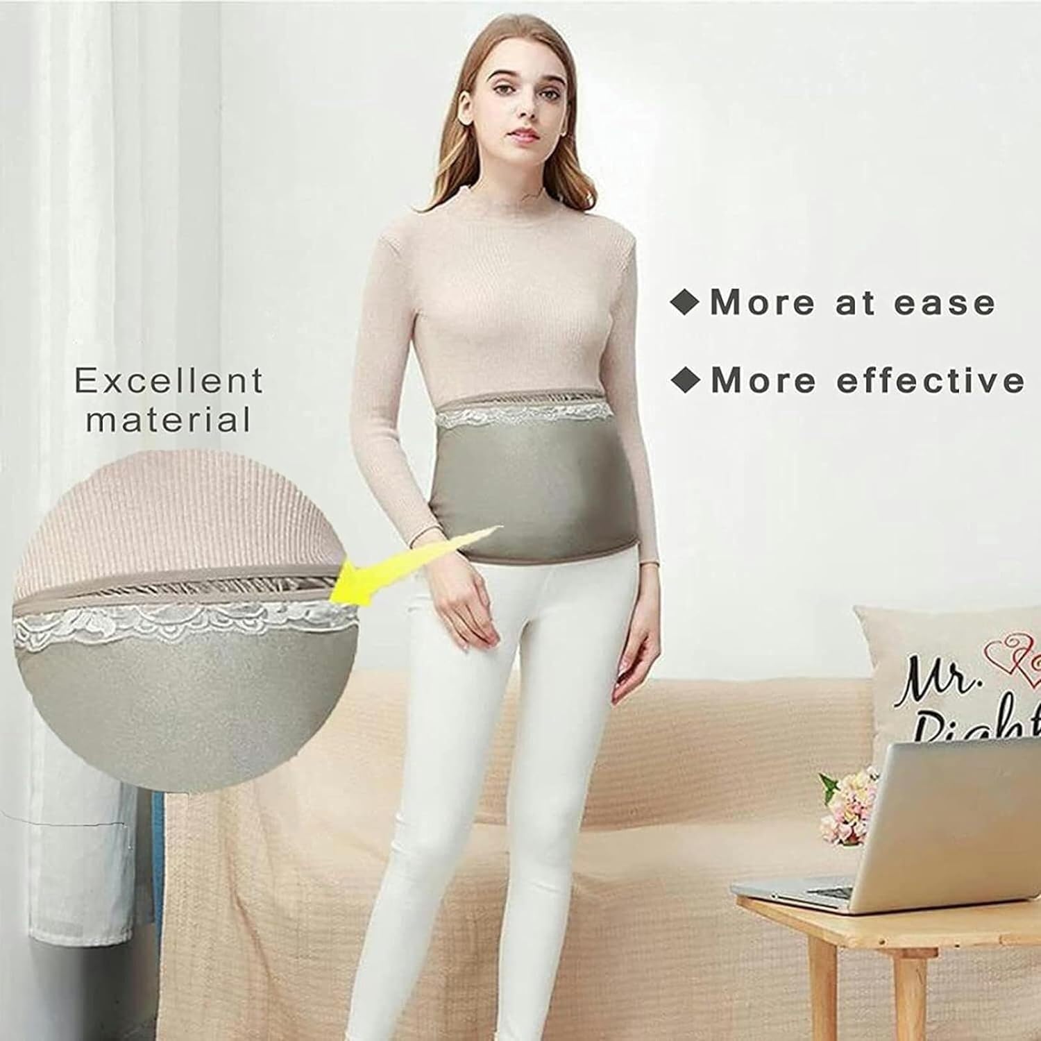 MekUk Faraday Fabric Maternity Radiation Protection Clothing,Silver Fibre Anti-Radiation Fabric,Adjustable Maternity Protective Clothing RFID Blocking Material(Grey,XX-Large)
