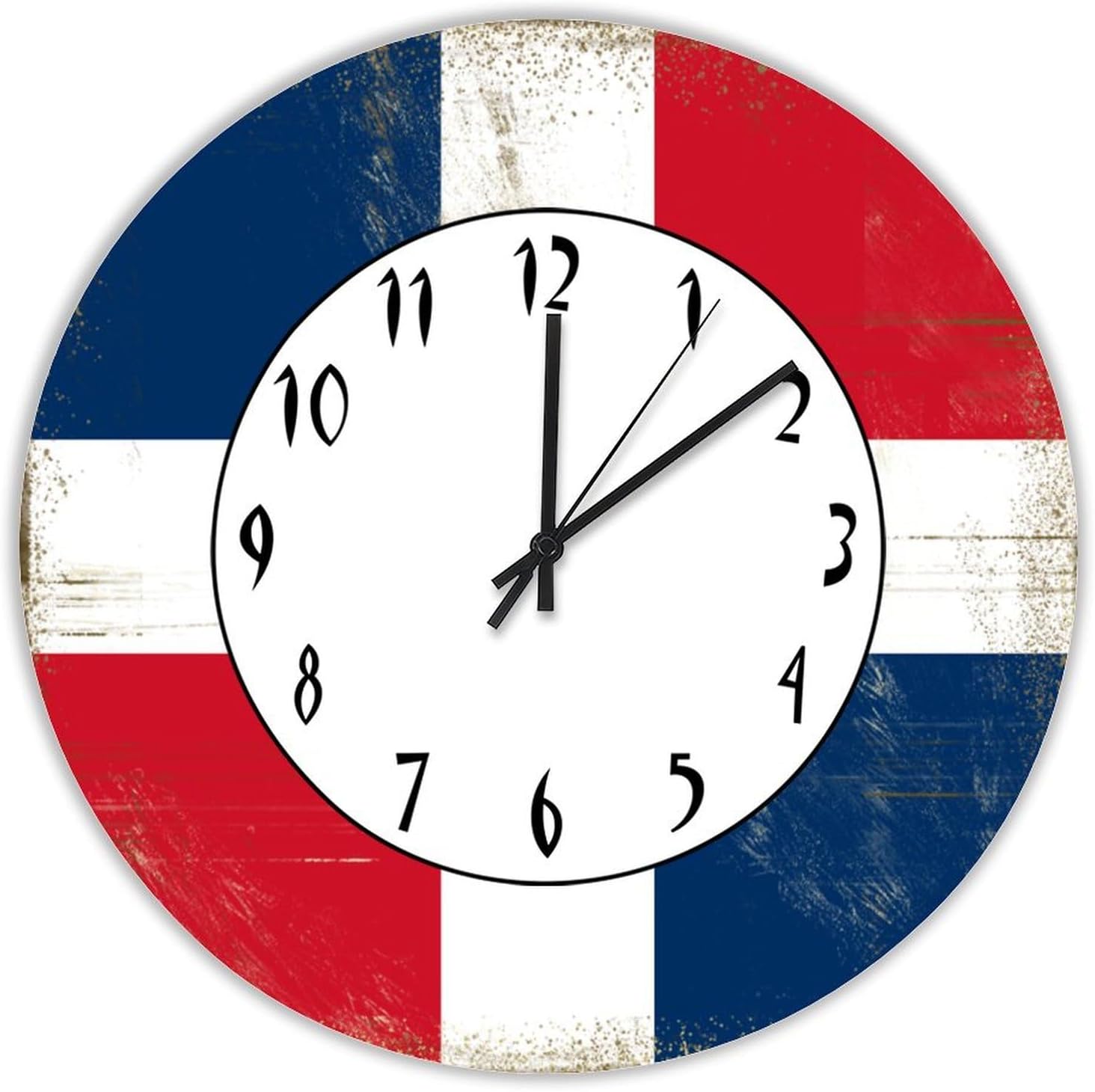 Wood Wall Clock Vintage Oman National Flag Hanging Clock Oman 15in Silent Non-Ticking Battery Operated Wall Clock Decorative for Office School Kitchen Bedroom Living Room