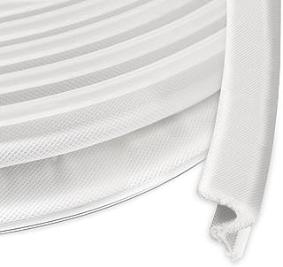 Weather Stripping Door Seal Strip V-Shaped, Ablink Weather Stripping for Door Frame and Windows, Exterior Door Weather Stripping, Soundproof Door Seal Strip (19.8Ft-White)