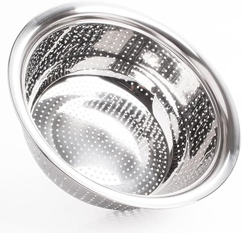 Miniatura 3 de COHEALI Stainless Steel Rice Strainer Capacity Metal Drain Basket Vegetable Washing Basin Kitchen Strainer for Fruits and Dishes