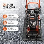VEVOR 6.5HP Plate Compactor, 196CC Gas Engine, 4200 lbs Vibratory Compaction Tamper, 22.1x15.9 in Plate Power Jumping Jack Tamper, 5600 VPM Pavement Compactor for Walkways, Asphalts, Paver Landscaping - Image 3
