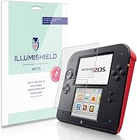 Vista 1 de ILLUMISHIELD Protector de pantalla mate compatible con Nintendo 2DS (paquete de 3) Anti-reflejo Protector Anti-Burbuja y Anti-huella Digital