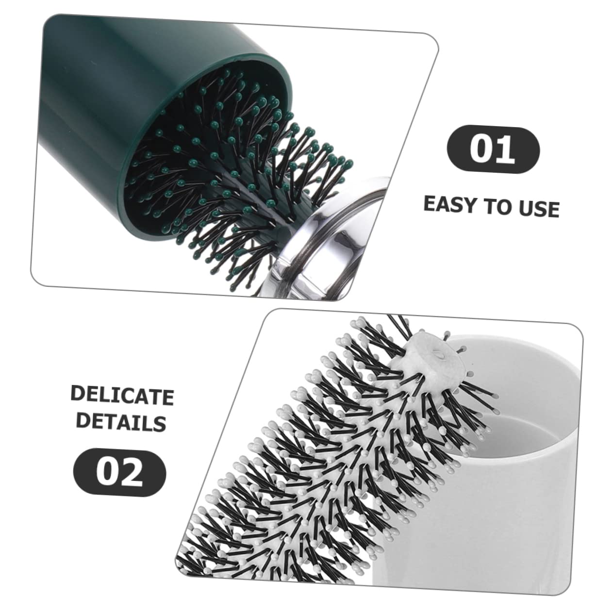 FRCOLOR 4stücke Tragbare Lockenbürsten Faltbare Stylingbürsten Für Für Lockiges Haar Kompakte Haarbürsten Und Entwirren Und Dunkelgrün