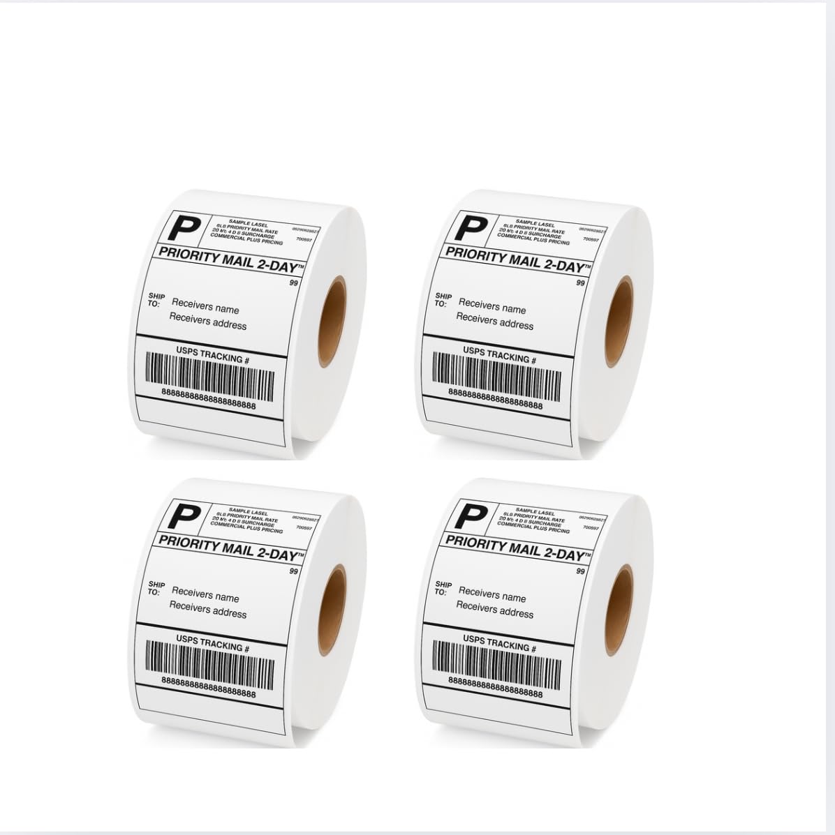 4 Rolls - 4 x 6 Direct Thermal Labels, self-Adhesive Shipping and Address Labels Compatible with MUNBYN, Rollo and Zebra (250Labels per Roll x 4). BPA Free Premium Royal Mail, Evri, Etsy.