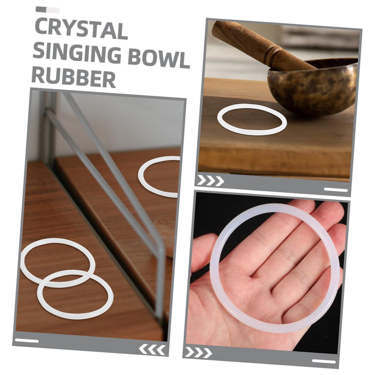 Anneaux en Caoutchouc pour Bols Chantants en Cristal 3pcs, Joints Toriques Confortables et Faciles à Entretenir pour Yoga et Décoration Artisanale