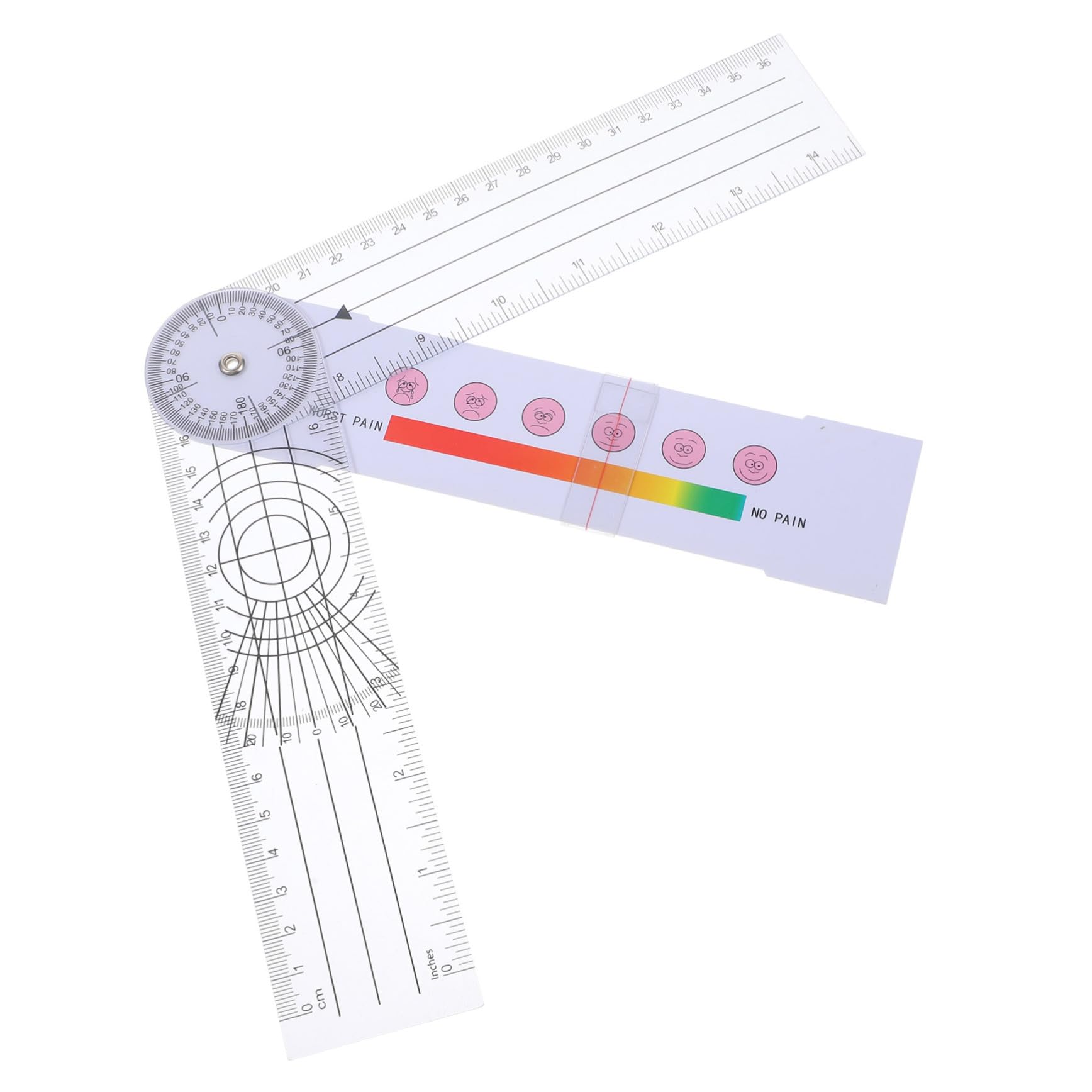 KICHOUSE Angle Ruler Tool Goniometer Body Measuring Angle Degree Indicator Rotating Ruler Finger Goniometer Angle Protractor Angle Finder Measuring Degree Body Measuring PVC