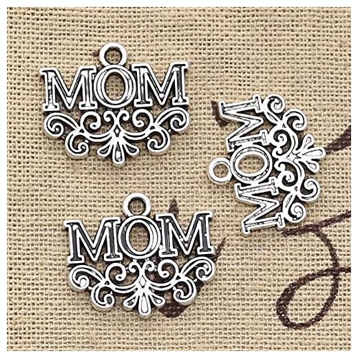 FZSWD 15st Charms Mamma Blomma 18X22mm Antik Silverfärgpläterade Hängsmycken Gör Diy Handgjorda Tibetanska Silverfärgsmycken