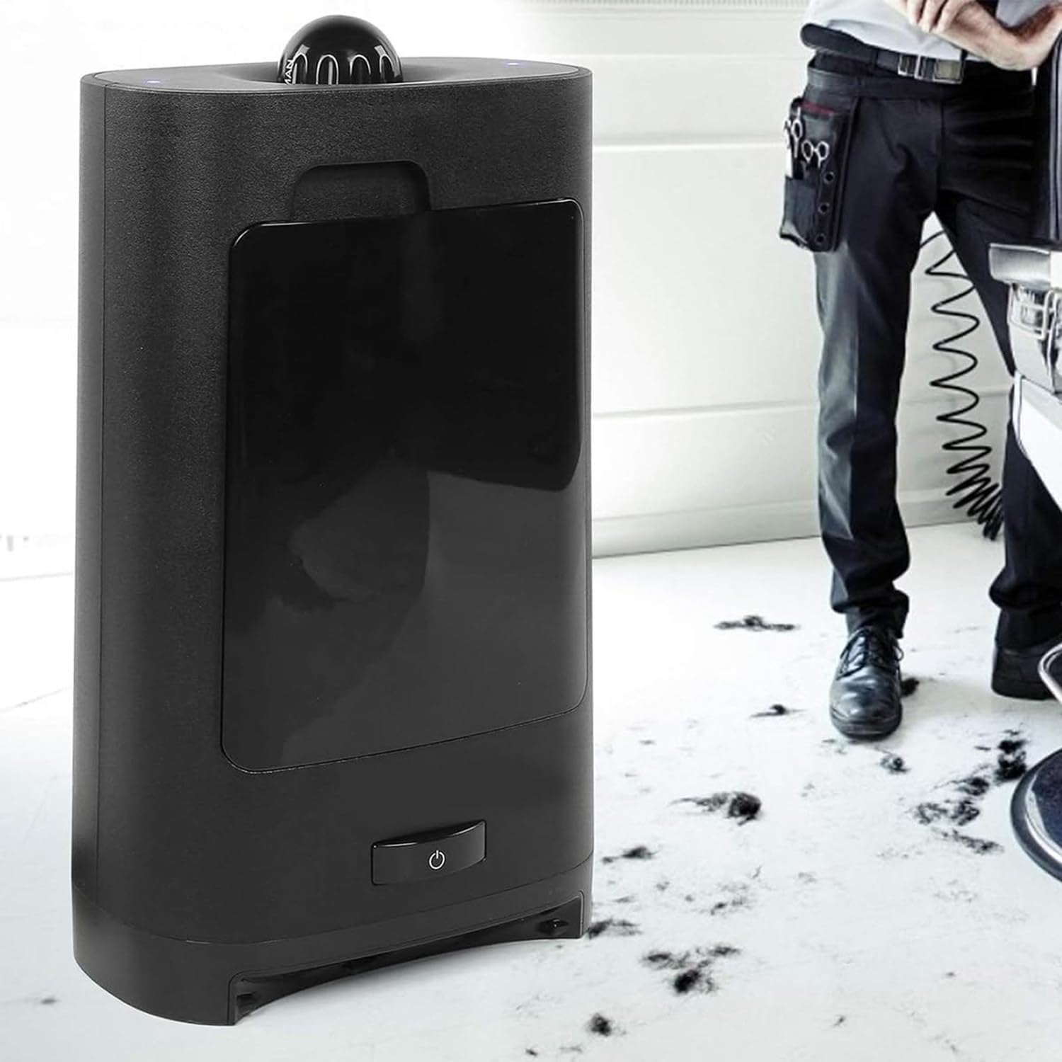 Poubelle Électrique Salon Coiffure, Aspirateurstationnairesans Contact 2,7l Avec Filtre Sortie air Et Voyant Led, Aspirateur Toilettage Pour Animaux Compagnie, Poubelle Avec Aspirateur Au Fond