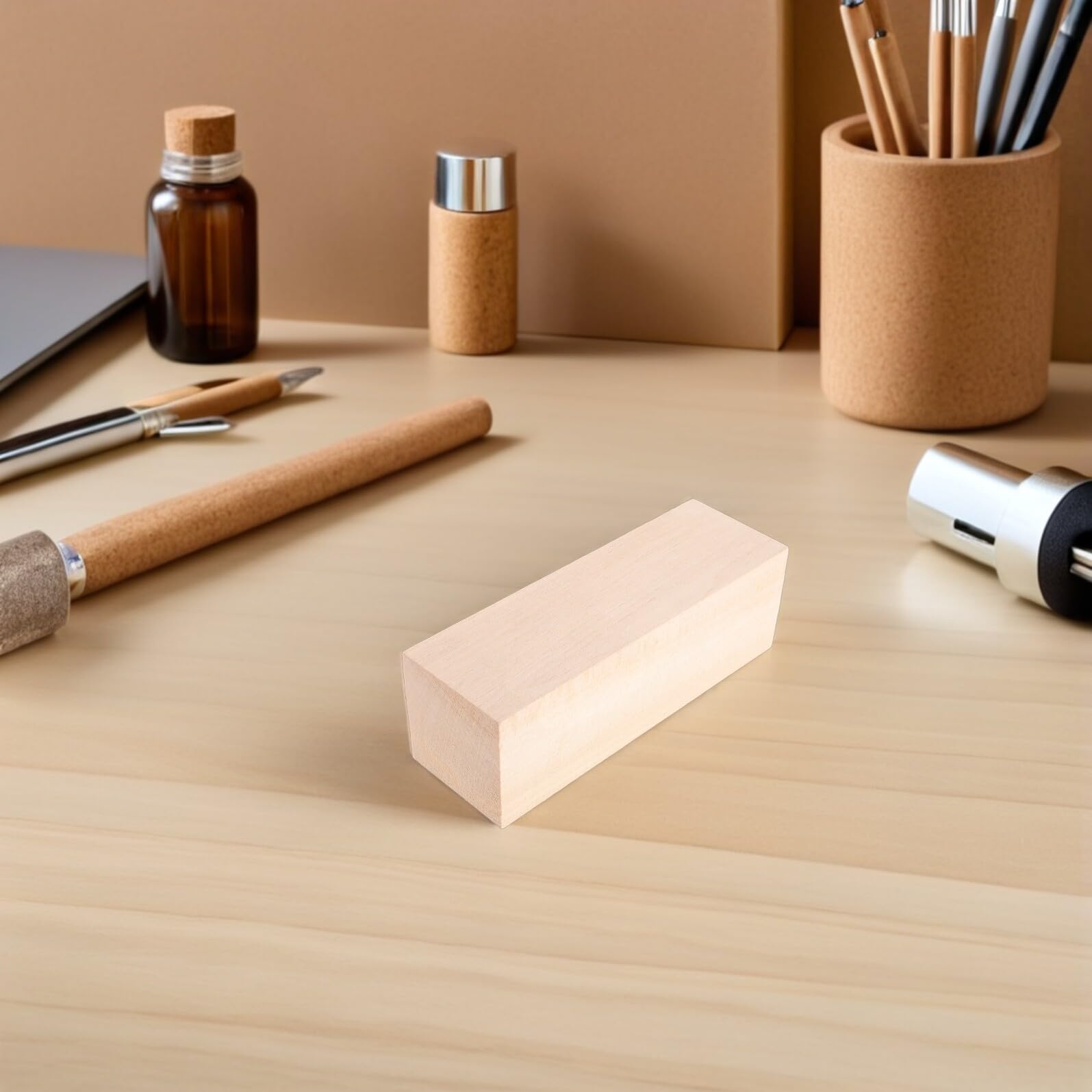 FUOYLOO 6 Szt. Sztuk Naturalnych Drewnianych Bloków Do Rzeźbienia z Basswood Prostokątne Wygładzone Klocki Drewniane Surowe Kostki Do Dekoracji i Projektów Artystycznych Hobbystów i