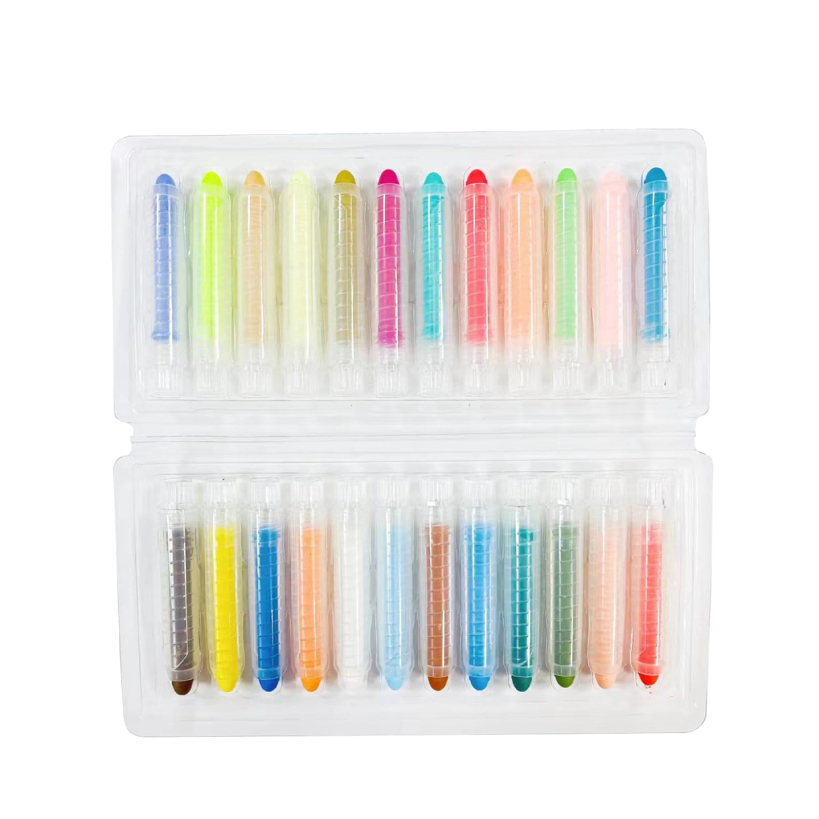 Set De 24 Tizas Sin Polvo Con Soportes - Tizas De Colores Lavables Para Pizarra, Cristal Y Papel - No Tóxicas Para Niños