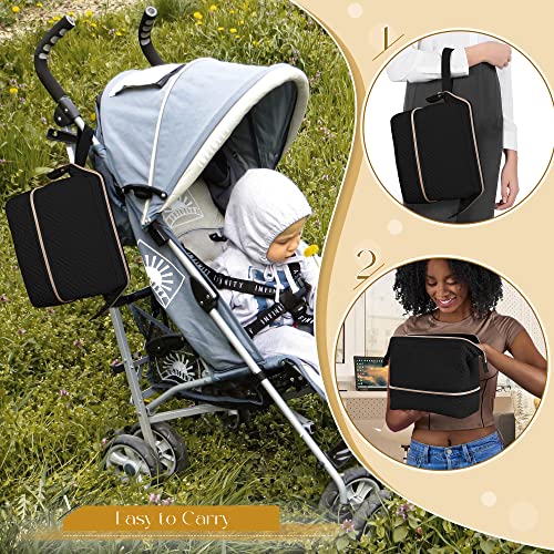 Fasrom Tragbare Milchpumpen-Tasche, kompatibel mit Elvie Pumpen Pump in Style, doppellagige Tragetasche mit wasserdichter Matte und isolierten Taschen für berufstätige Mütter, Schwarz