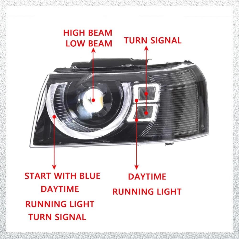 Fari Auto Per Land Rover Per Freelander 2 2007-2015 | Kit Fari Indicatori Di Direzione DRL Completamente Aggiornati A LED(BIANCO,Guidatore mancino)