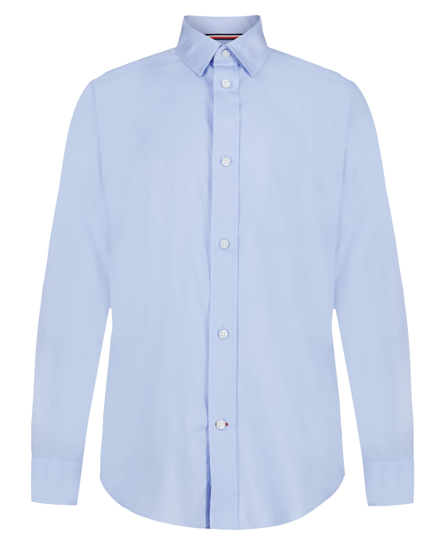 Tommy Hilfiger Boys' Long Sleeve Solid Twill Dress Shirt, Collared Button-Down with Chest Pocket, Regular Fit, Windsurfer, 14