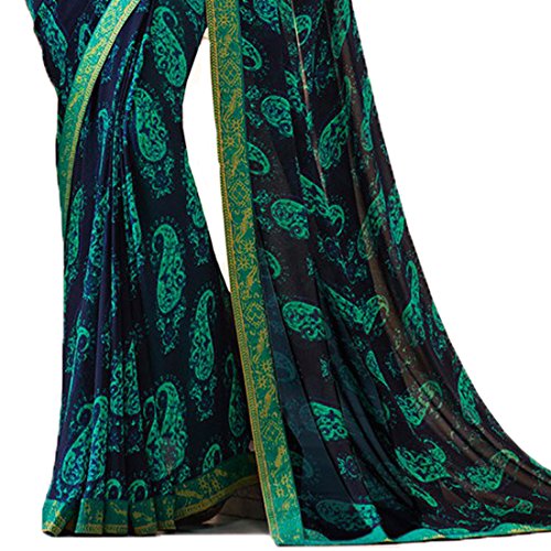 Image of RAJESHWAR FASHION WITH RF Women Printed Pure Georgette /Silk saree With Blouse Piece