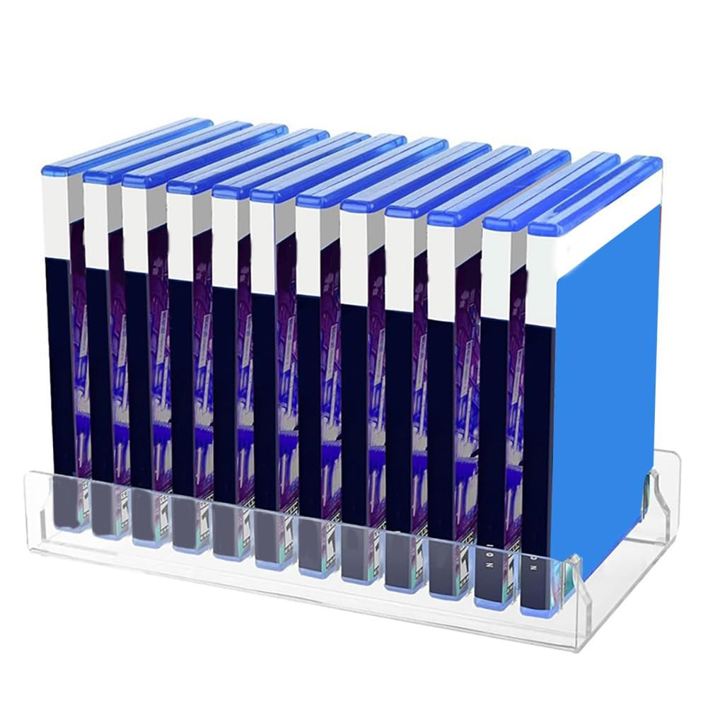 Paquete de 2 estantes acrílicos para almacenamiento de CD y DVD, soporte de exhibición de escritorio de oficina, solución de nización, elegante soporte de exhibición transparente