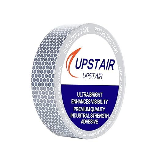 Upstair 1in x 5yds High-Intensity Reflective Tape for Vehicles Bikes Clothes Helmets Mailboxes,Silver & White (1‘’x15’)