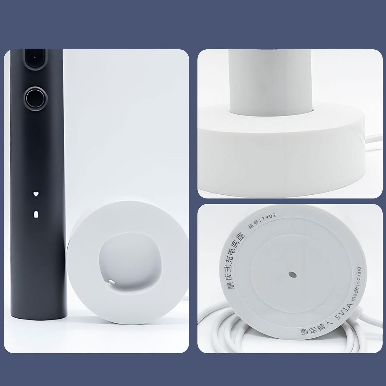 Compact Electric Toothbrush Charging Dock, Fast Recharge Design for T301 T302 / T501 T501C, T700 Home/Travel Portable Charging for Toothbrush