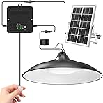 Solar Shed Light Indoor Outdoor, 2000LM Daytime Available Pendant Light with Pull String, Dusk to Dawn, 3 Lighting Modes Solar Lights Indoor, IP65 Waterproof for Barn, Gazebo, Shop, Garage
