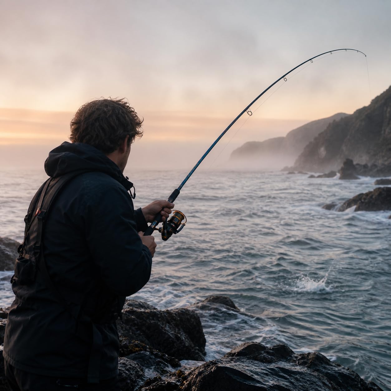 Canna da Pesca Lure Rod Composito | composito fibra carbonio | impugnatura integrata | vernice squame drago | per sport | per outdoor