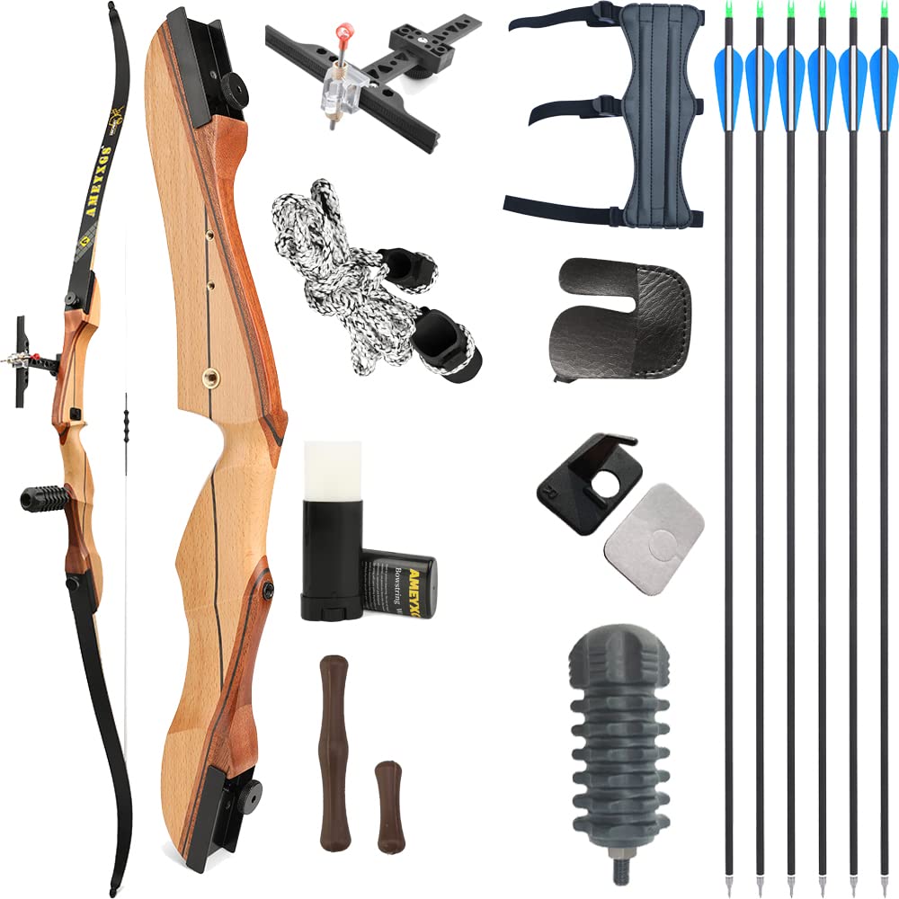 wolfman Recurvebogen Set Erwachsene 66/68/70 Zoll 12-40LBS Pfeil und Recurve Bogen Set Praxis Bogen Jagdbogen für Bogenschießen Halle Schießen Wettkämpfe Übung Rechtshänder