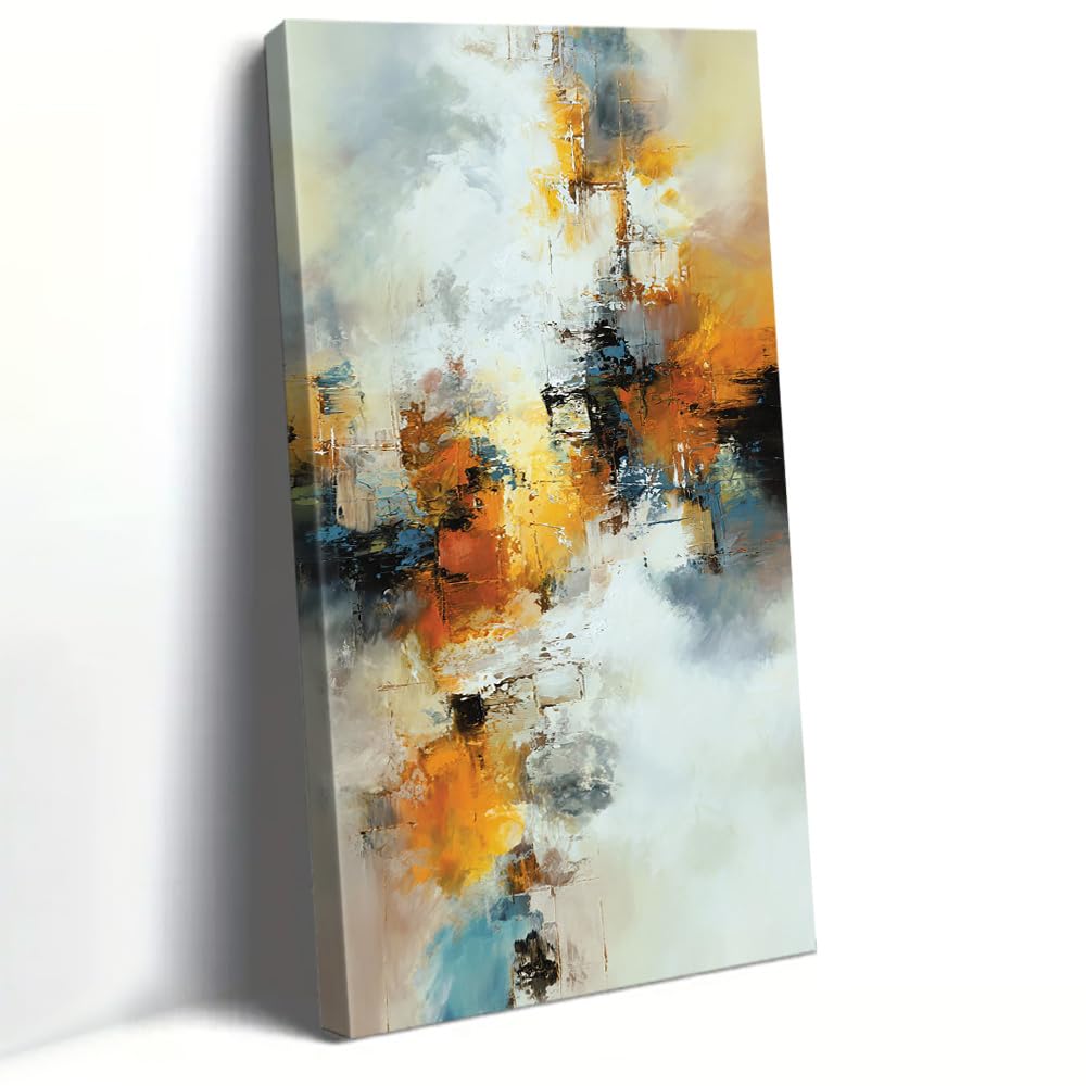 UUDEZO Framed Abstract Wall Decor - Contemporary Canvas Painting for Living Room Artwork Poster(20x40cm(8x16in)