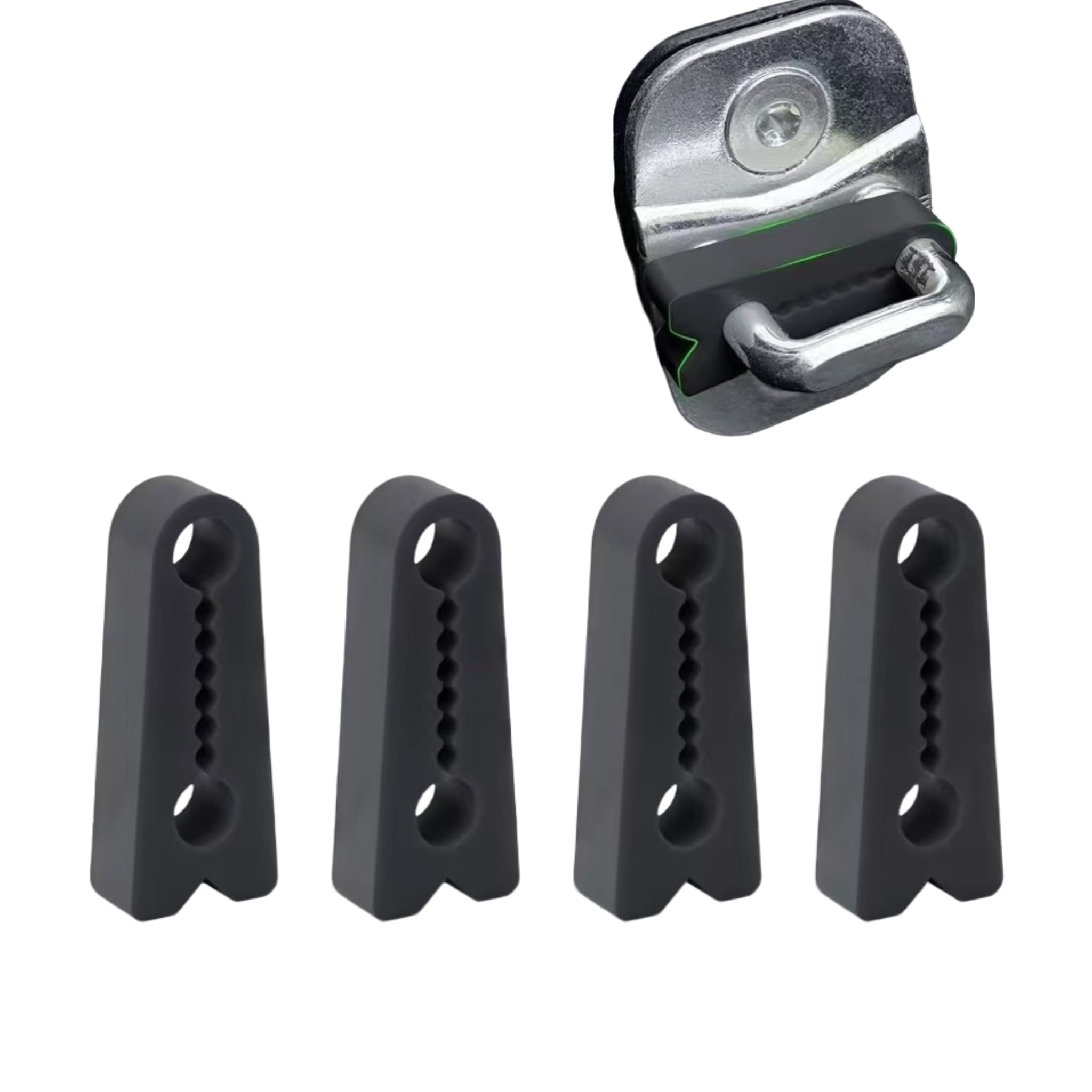JQOUZHOUQIPEI Vehicle Door Lock Protective Cover for Qashqai Hybrid (J12) 2021+, Latch Shock Absorber Pad Striker Damper Cushion Highly Sturdy 4 Pcs,Black