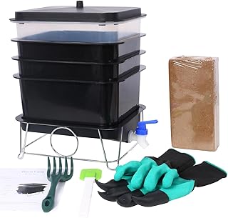 Worm Farm Composting Bin, 4 Tray Worm Compost Bin- for Recycling Food Waste at Home 4-Tray 20L