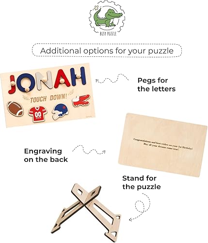 Miniatura 3 de Rompecabezas con nombre de golf, agujero en un cumpleaños, regalo de bebé, rompecabezas temáticos deportivos para niños pequeños, regalo de bautismo