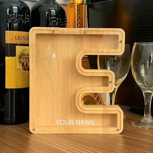 Miniatura 7 de 26 bancos de letras personalizados banco de monedas niños alcancía láser nombre personalizado letra madera alcancía