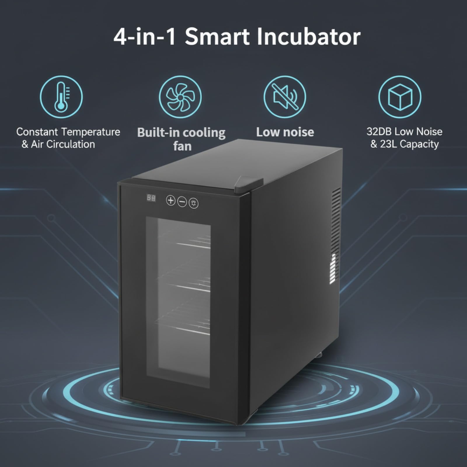 Incubatore per tartarughe, 23 l, automatico con display a LED, 10 – 40 °C, macchina per incubatrice automatica per rettili