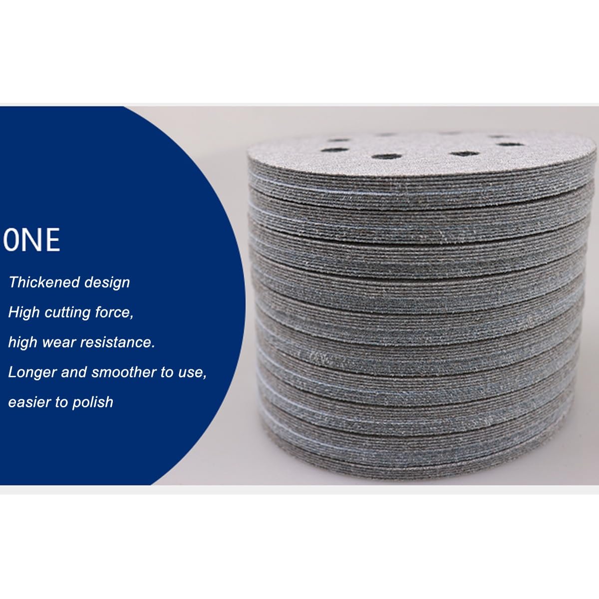 100 Stück 5-Zoll-Schleifscheiben-Pads – 6- und 8-Loch-Klett-Schleifpapier-Sortiment for Exzenterschleifer(80grit 6 holes)