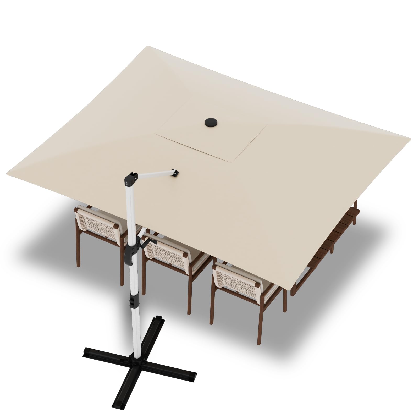 Devoko Sonnenschirm Balkon Alu Ampelschirm mit Abdeckung, Wasserabweisend Gartenschirm mit Kurbel,Sonnenschutz UV50+,360°Rotation