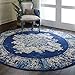 Nourison Home Grafix GRF14, 8' x Round, Navy Blue