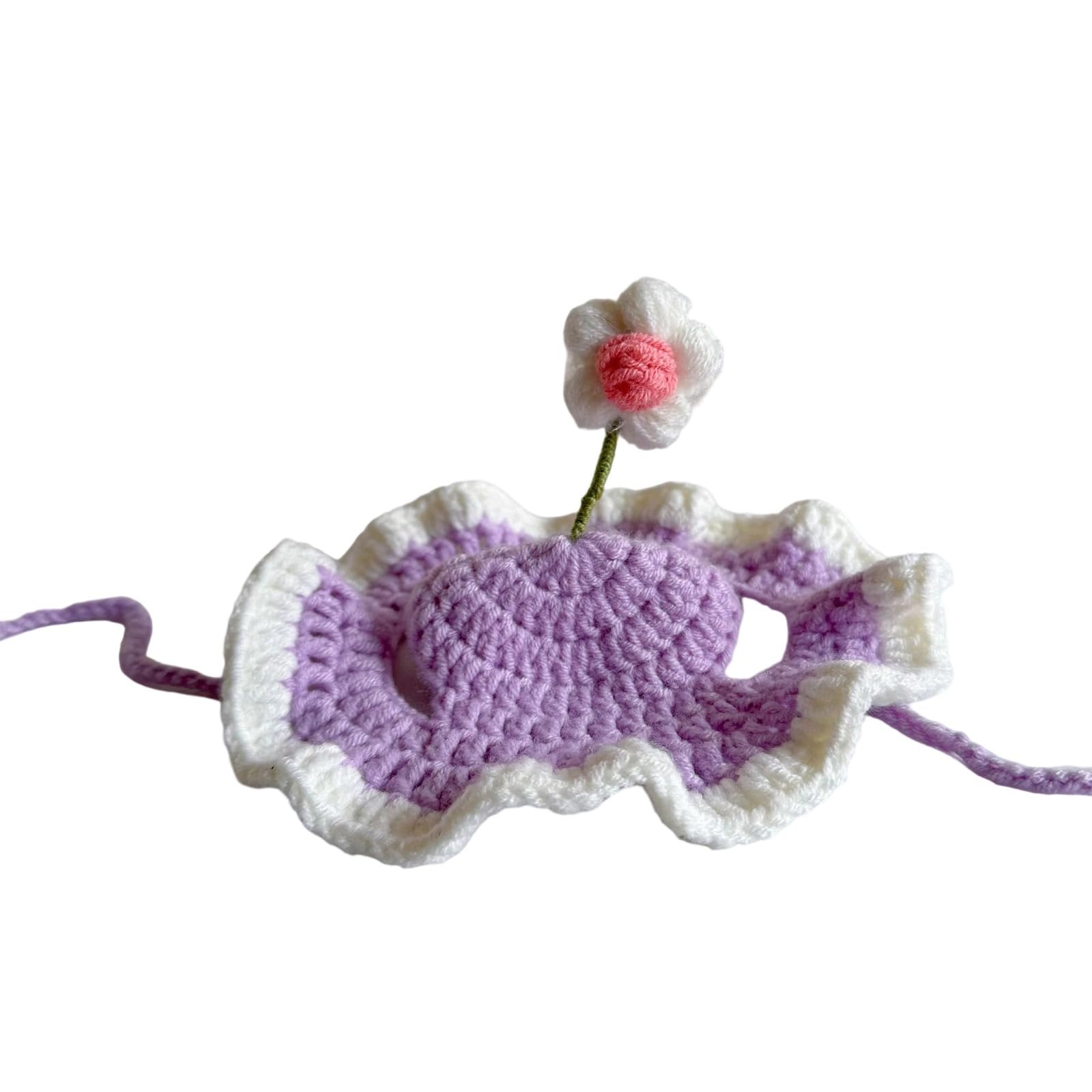 Maxtonser Pet Crocheted Hat Headgear Hat for Pet Holiday Decorations Woven Party Hat Puppy Dog Headgear Photo Props