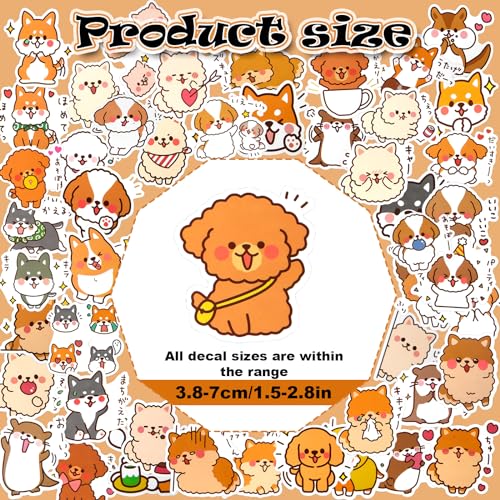 50pcs Cute Dog Stickers, Puppy Stickers Kawaii Waterproof Stickers Dogs Vinyl Cartoon Animals Creative DIY Dog Water Bottle Stickers for Luggage Bike Kids Teens Adults Decoration - Image 3