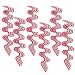6ct Peppermint Twist Red and White Sugar Coated Ribbon Candy Christmas Ornaments 5.75"