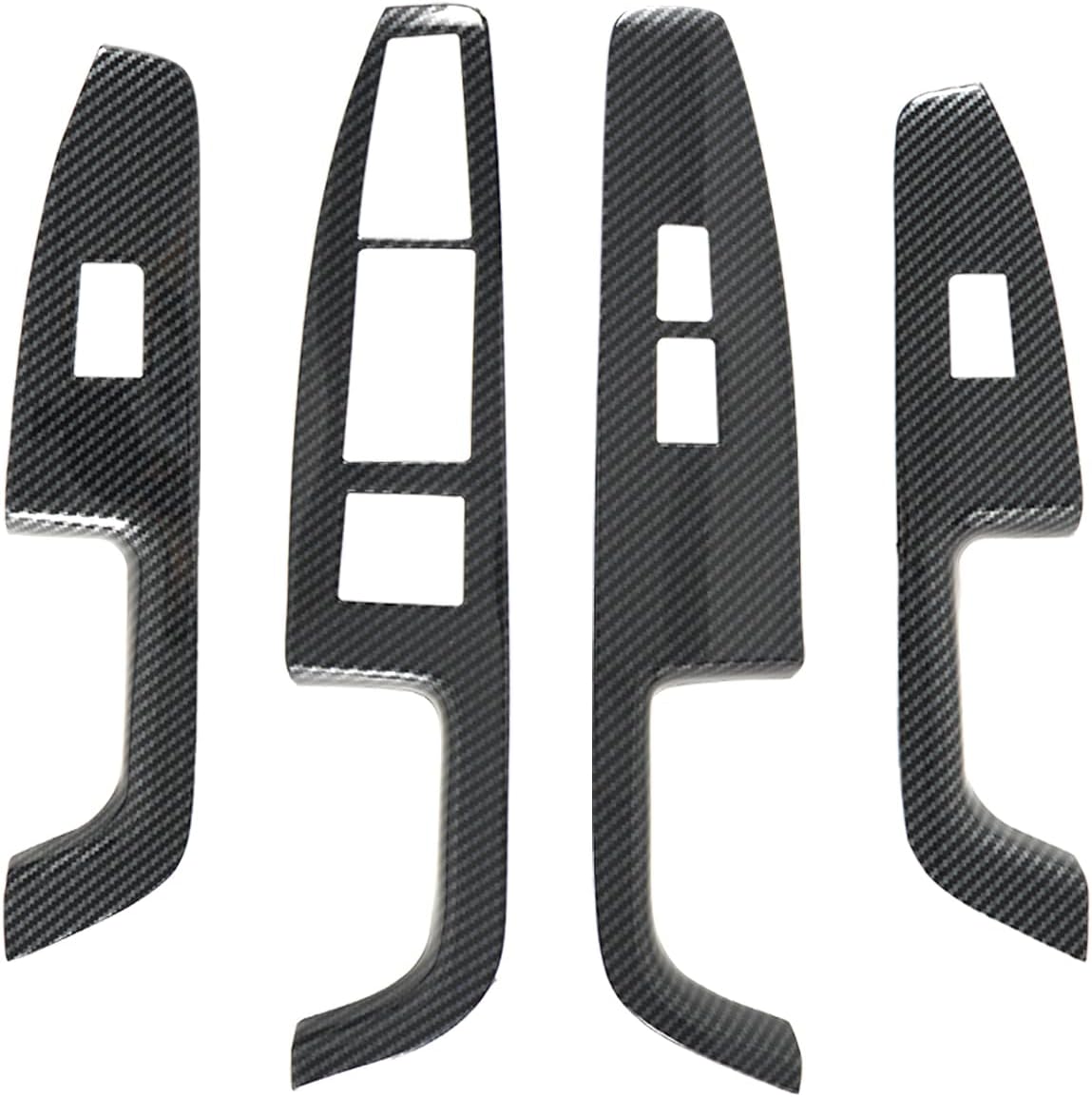 Carbon Fiber Window Lift Switch Panel Cover Compatible with 2017–2020 Hyundai Elantra, Rear Door Without Seat Heating Interior Accessories