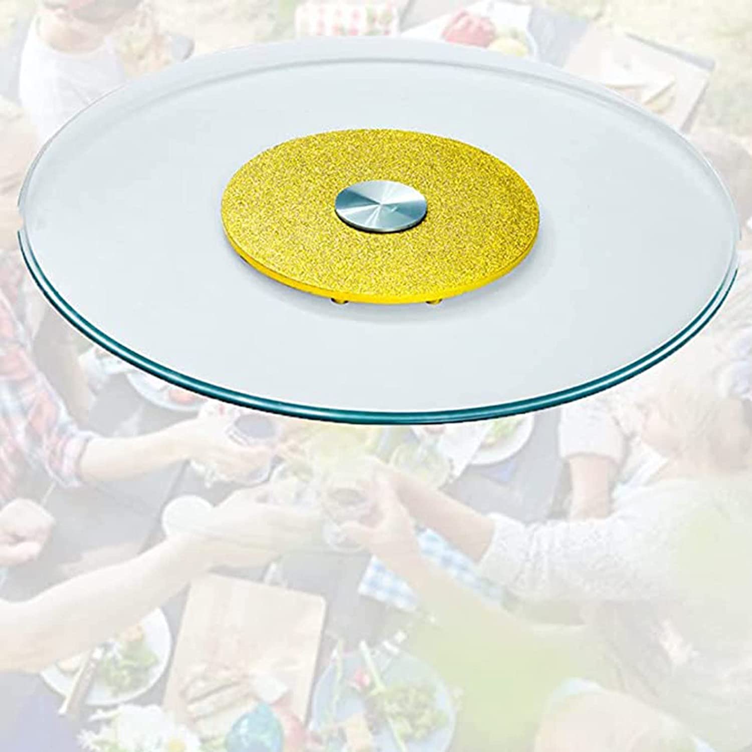 Plateau tournant en verre trempé rond avec roulements silencieux pour service de table