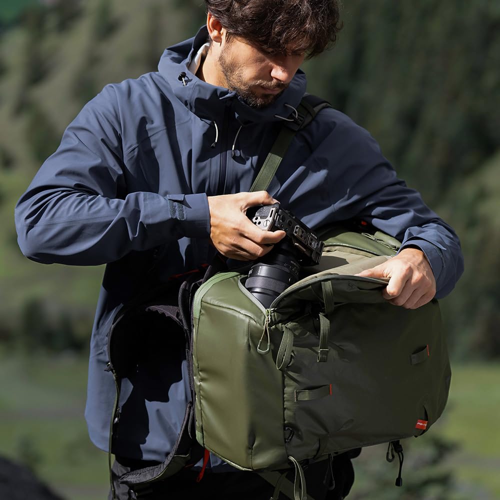 [PGYTECH] OnePro Focux Mochila 35 l (negro sideral) Peg Witech Mochila para fotografía al aire libre Fotógrafo Gran capacidad Mochila abierta en la parte superior Acceso lateral Protección del espacio
