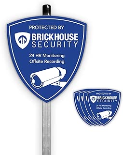 Brickhouse Security Home Surveillance Security Camera Outdoor Yard Sign w/Stake and Window Decals - coolthings.us