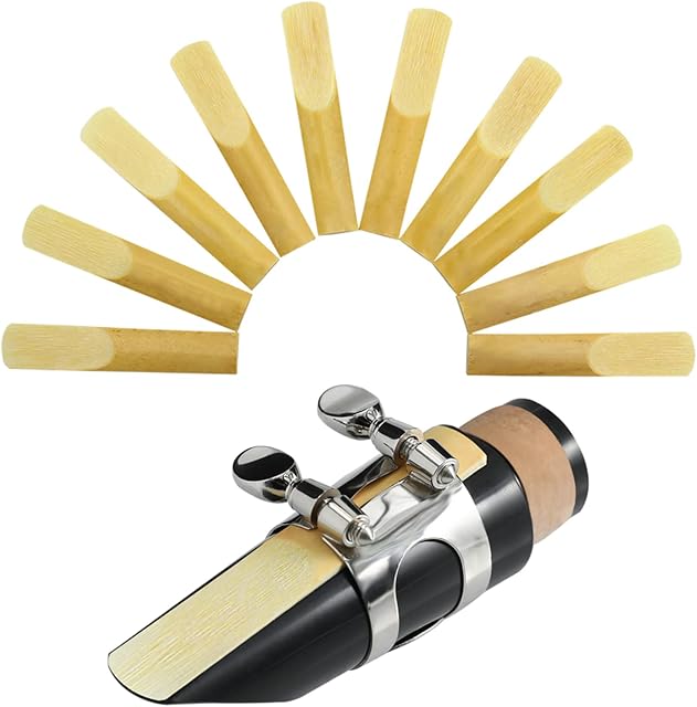 SUEWIO Bb Clarinet Traditional Reeds, Strength 2.5, 10 Pack with Portable Case