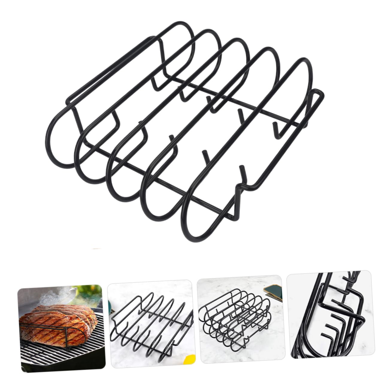 VICASKY Per Barbecue Portatile Supporto per Cottura all per Arrosti e Costolette Facile da Pulire e Resistente