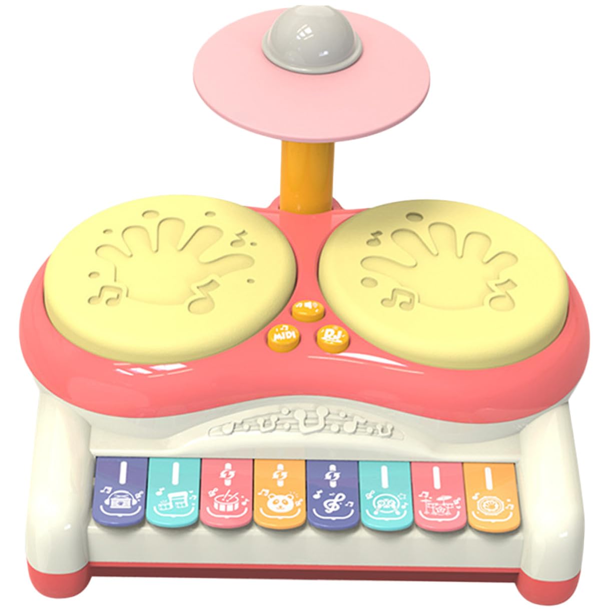 Batería para Niños Pequeños de Plástico Rosa, Instrumento