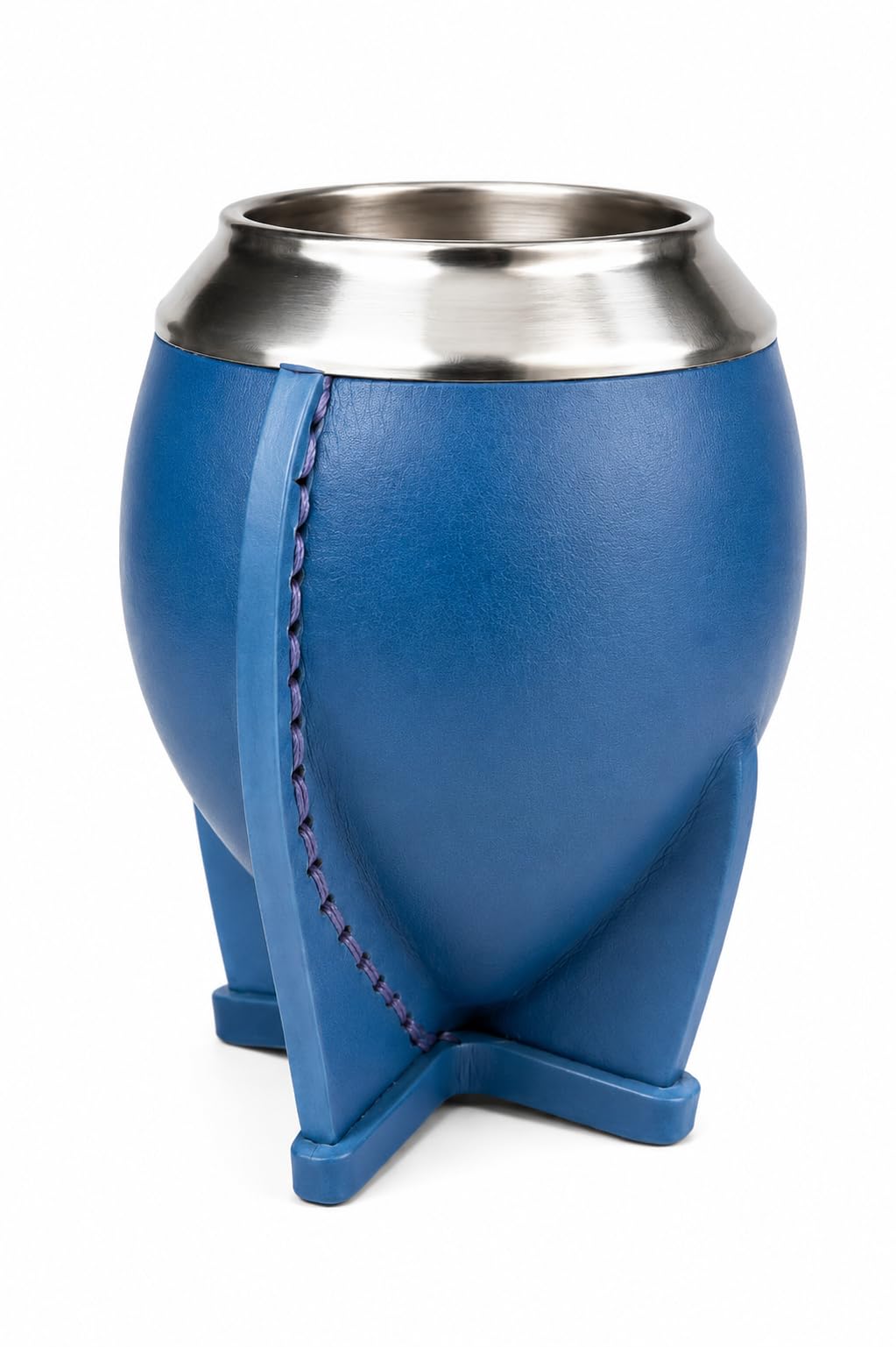 SMLAAE Mate Torpedo Uruguayo de Calabaza con Virola, Color Celeste